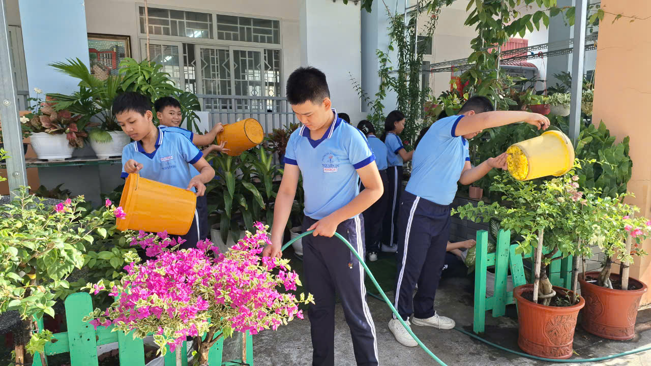 TỔ CHỨC HOẠT ĐỘNG TRỒNG VÀ CHĂM SÓC CÂY XANH TRONG KHUÔN VIÊN TRƯƠNG HỌC