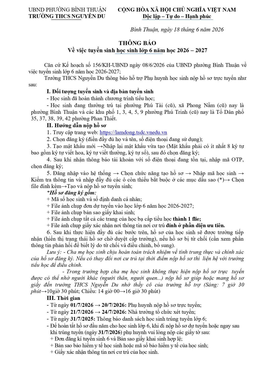Thông bao tuyen sinh lop 6 26 27 page 0001